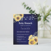 Papier Bleu Russe Baby shower de lumière de tournesol (Debout devant)