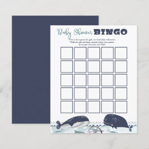 Papier Bleu sous la mer Océan thème Baby shower Bingo I
