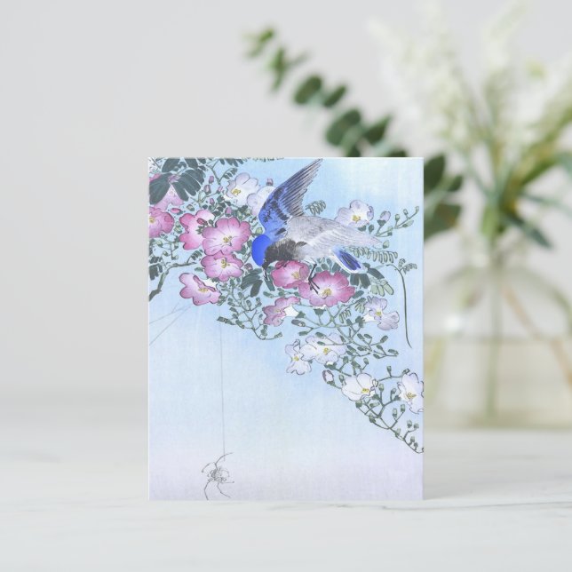 Papier Bleu Spider Bird Imprimer | Amateurs d'araignée (Debout devant)