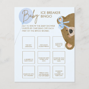Papier Bleu Teddy peut attendre bébé Bingo brise glace