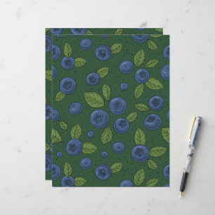 Papier Bleus sur vert foncé