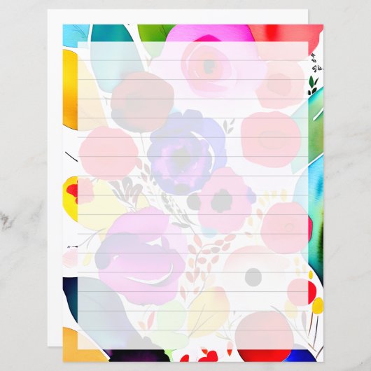 Papier Blindé fleuri lumineux multicolore (Devant / Derrière)
