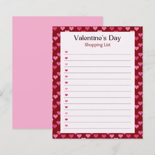 Papier Bloc-notes de la Saint-Valentin (Devant / Derrière)