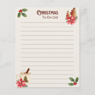Papier Bloc-notes de liste de choses à faire pour Noël