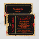 Papier Bloed Splatter Halloween Ticket Kaart (Voorkant / Achterkant)