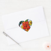 Papier Bloemen Hartvormige Stickers (Envelop)