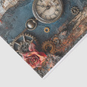 Papier Bloemen, Klok en Gears Mixed Media (Detail)