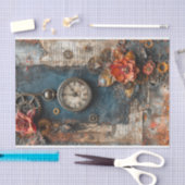 Papier Bloemen, Klok en Gears Mixed Media (Craft)