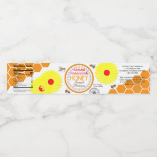 Papier Bloemen Natuurlijke Honingraat Honing Jar L Waterfles Etiket