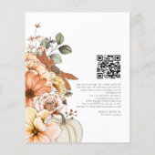 PAPIER Bloemen Pompoen Script QR bruiloft uitnodig Flyer (Achterkant)