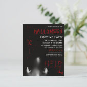 Papier Bloody Halloween Costume fête Budget Invitation (Debout devant)