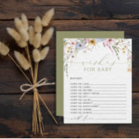 Bloom Fleur sauvage Rustic Baby shower Game Wings