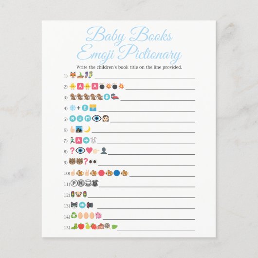 Papier Blue Baby Books Emoji Pictionary Jeu (Devant)