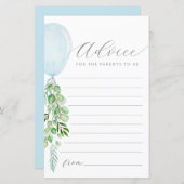 Papier Blue Balloon Conseils Wings Pour Baby Card (Devant / Derrière)