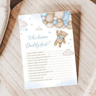 Papier Blue Bear Balloons Baby shower Qui Connaît Le Meil