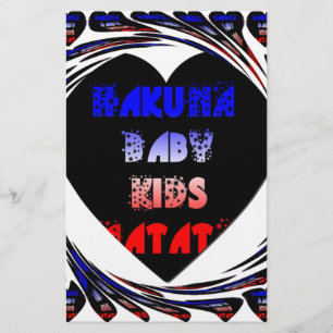 Papier Blue Black Hakuna Matata Baby Kids Design.png