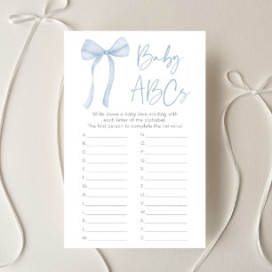 Papier Blue Bow Coquette Garçon Bébé ABC's Jeu de douche