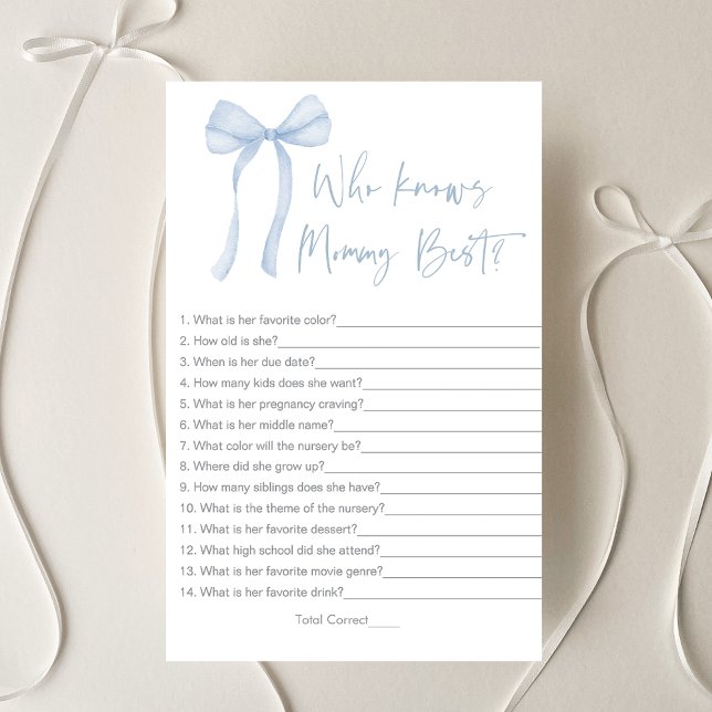 Papier Blue Bow Coquette Garçon Qui Connaît Maman Meilleu (Créateur téléchargé)