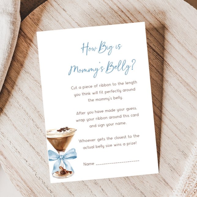 Papier Blue Bow Espresso Martini Shower Quelle Est La Tai (Espresso Baby Shower Game)