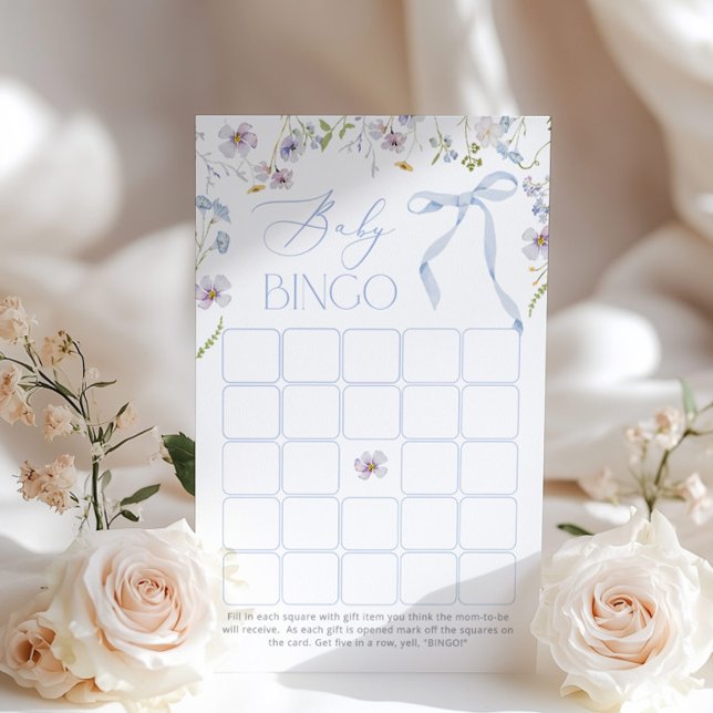 Papier Blue Bow Floral Baby Baby shower Jeu (Créateur téléchargé)