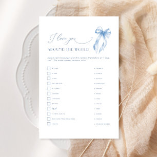 Papier Blue Bow Je T'Aime Autour De La Fête des mariées M