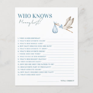Papier Blue Boy Stork Winter Qui Connaît Maman Meilleur J