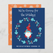 Papier Blue Budget Gnome for Holidays Elf Wreath Card (Devant / Derrière)