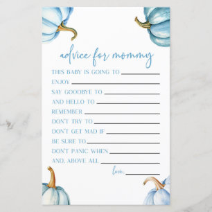 Papier Blue Citrouille Automne Conseil Baby shower Activi