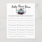 Papier Blue Citrouille Girl Baby Name Douche Jeu (Devant)