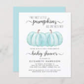 Papier Blue Citrouille Twin Boys Drive Par Baby shower (Devant / Derrière)