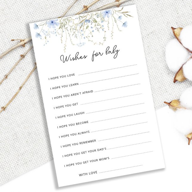 Papier Blue Cornflower Baby shower Souhaite Conseil Bébé (Créateur téléchargé)