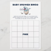 Papier Blue Dinosaur Baby shower Bingo Jeu (Devant)
