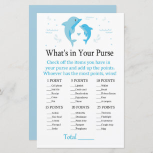 Papier Blue Dolphin Qu'y a-t-il dans votre sac à main