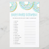 Papier Blue Donuts Baby Word Scramble Baby shower Jeu (Devant)