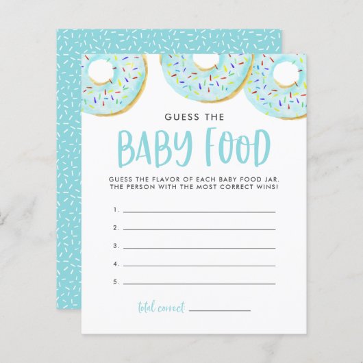 Papier Blue Donuts Devine Le Baby shower alimentaire pour (Devant / Derrière)