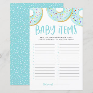 Papier Blue Donuts Devinez Le Baby shower Objets Bébé Jeu