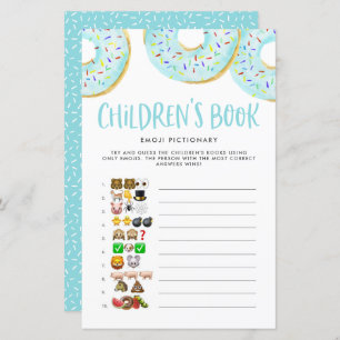 Papier Blue Donuts Emoji Baby shower de livre pour enfant