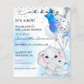 Papier Blue Elephant Baby shower C'est un petit ballons (Devant)