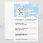 Papier Blue Elephant Baby shower Papa plaisante jeu (Devant / Derrière)