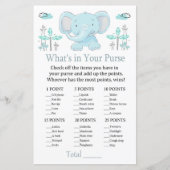 Papier Blue elephant Qu'est-ce qu'il y a dans votre sac à (Devant)