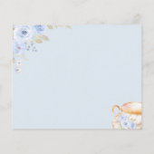 Papier Blue Floral Bridal Shower Recipe Card  (Dos)