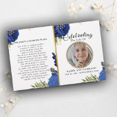 Papier Blue Floral Celebration of Life Program