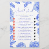 Papier Blue flowers Bridal shower He said she said (Devant)