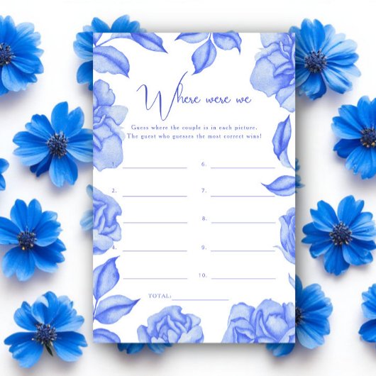 Papier Blue Flowers Bridal shower Where were we