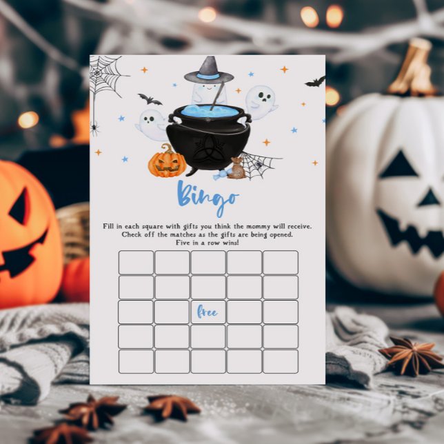 Papier Blue Ghost Baby brasse Baby shower Bingo Jeu (Baby is Brewing Baby Shower Bingo Game)