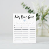 Papier Blue Heart Baby Name Shower Jeu (Debout devant)
