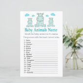 Papier Blue Hippo Baby Animaux Nom Jeu (Debout devant)