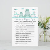 Papier Blue Hippo Nursery Rhyme Quiz jeu de baby shower (Debout devant)