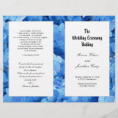 Papier Blue Hydrangea Christian Catholic Wedding Programm (Devant)