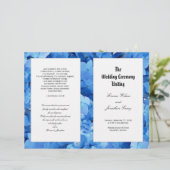 Papier Blue Hydrangea Christian Catholic Wedding Programm (Debout devant)